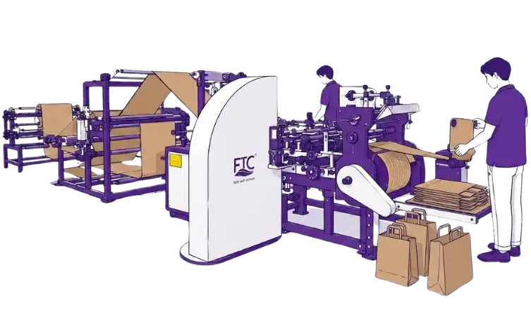 Fully Automatic Paper Bag Making Machine