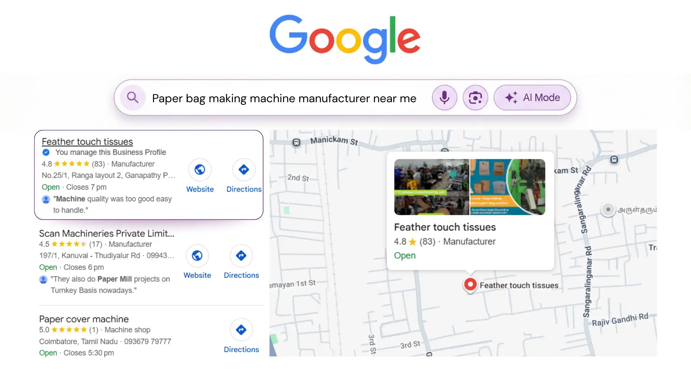 GMB Result - Feather Touch Tissues