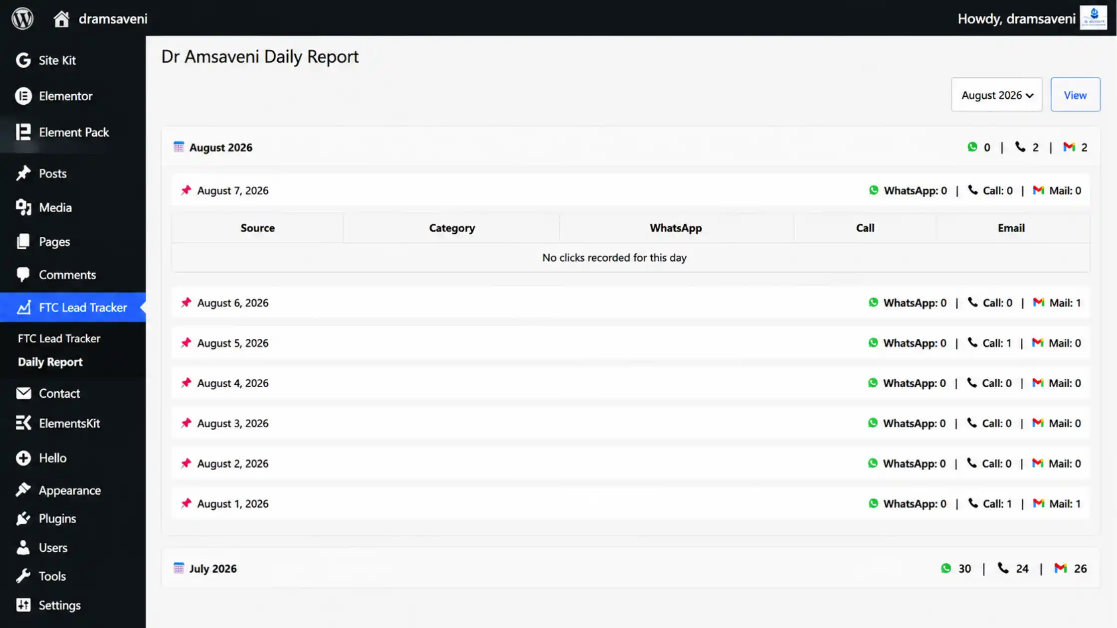 Lead Tracking Daily Report - Dramsaveni