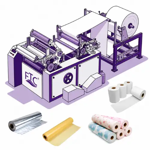 Mini Combo Paper Roll Making Machine 4 in 1 Machine